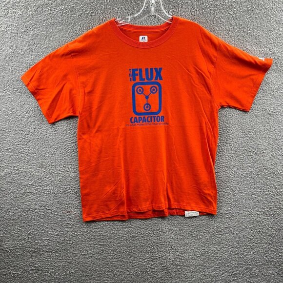 Flux Capacitor Womens Top‎ Large Orange Pullover Back to the Future Tee Shirt - Picture 1 of 9